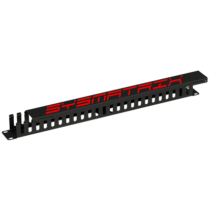 SYSMATRIX SA 0020.911 Кабельный органайзер 19" 1U с крышкой, металлический, цвет черный (RAL 9004)